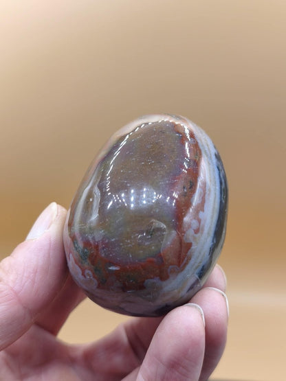8 Adern Ocean Jaspis Orbicular bunt - Edelstein Ei Kugel Rarität Natur Heilstein Deko Crystal Geschenk Er Sie Mann Frau Haus Wohnen Selten - Art of Nature Berlin