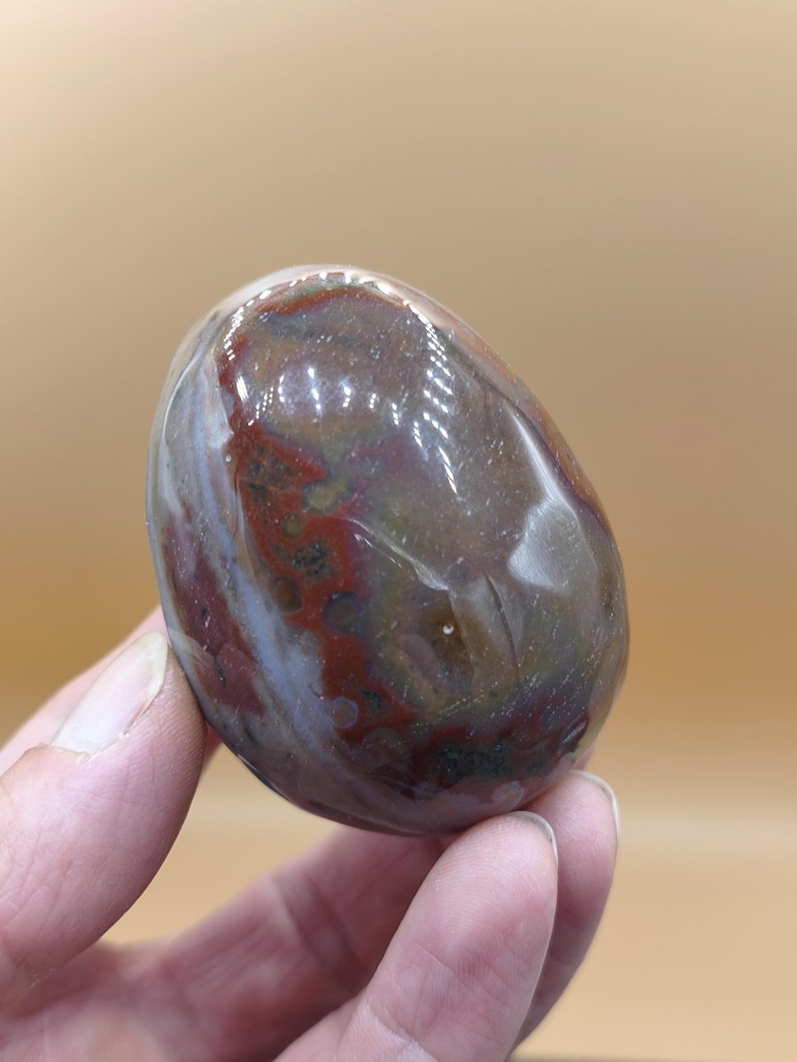 8 Adern Ocean Jaspis Orbicular bunt - Edelstein Ei Kugel Rarität Natur Heilstein Deko Crystal Geschenk Er Sie Mann Frau Haus Wohnen Selten - Art of Nature Berlin