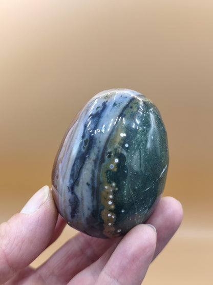 8 Adern Ocean Jaspis Orbicular bunt - Edelstein Ei Kugel Rarität Natur Heilstein Deko Crystal Geschenk Er Sie Mann Frau Haus Wohnen Selten - Art of Nature Berlin