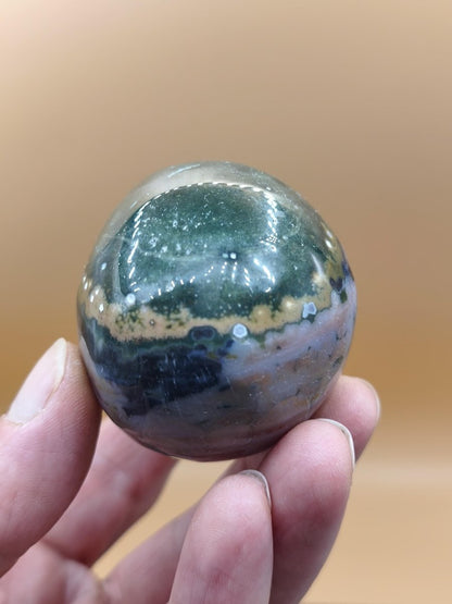 8 Adern Ocean Jaspis Orbicular bunt - Edelstein Ei Kugel Rarität Natur Heilstein Deko Crystal Geschenk Er Sie Mann Frau Haus Wohnen Selten - Art of Nature Berlin