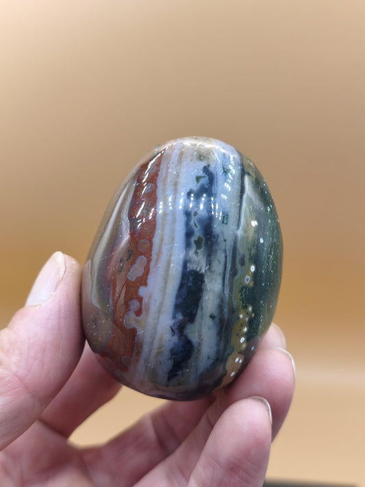 8 Adern Ocean Jaspis Orbicular bunt - Edelstein Ei Kugel Rarität Natur Heilstein Deko Crystal Geschenk Er Sie Mann Frau Haus Wohnen Selten - Art of Nature Berlin