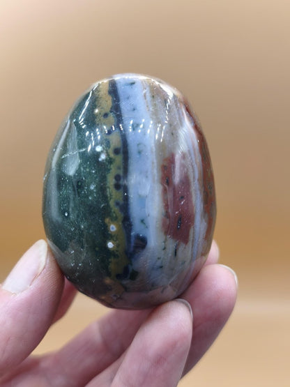 8 Adern Ocean Jaspis Orbicular bunt - Edelstein Ei Kugel Rarität Natur Heilstein Deko Crystal Geschenk Er Sie Mann Frau Haus Wohnen Selten - Art of Nature Berlin