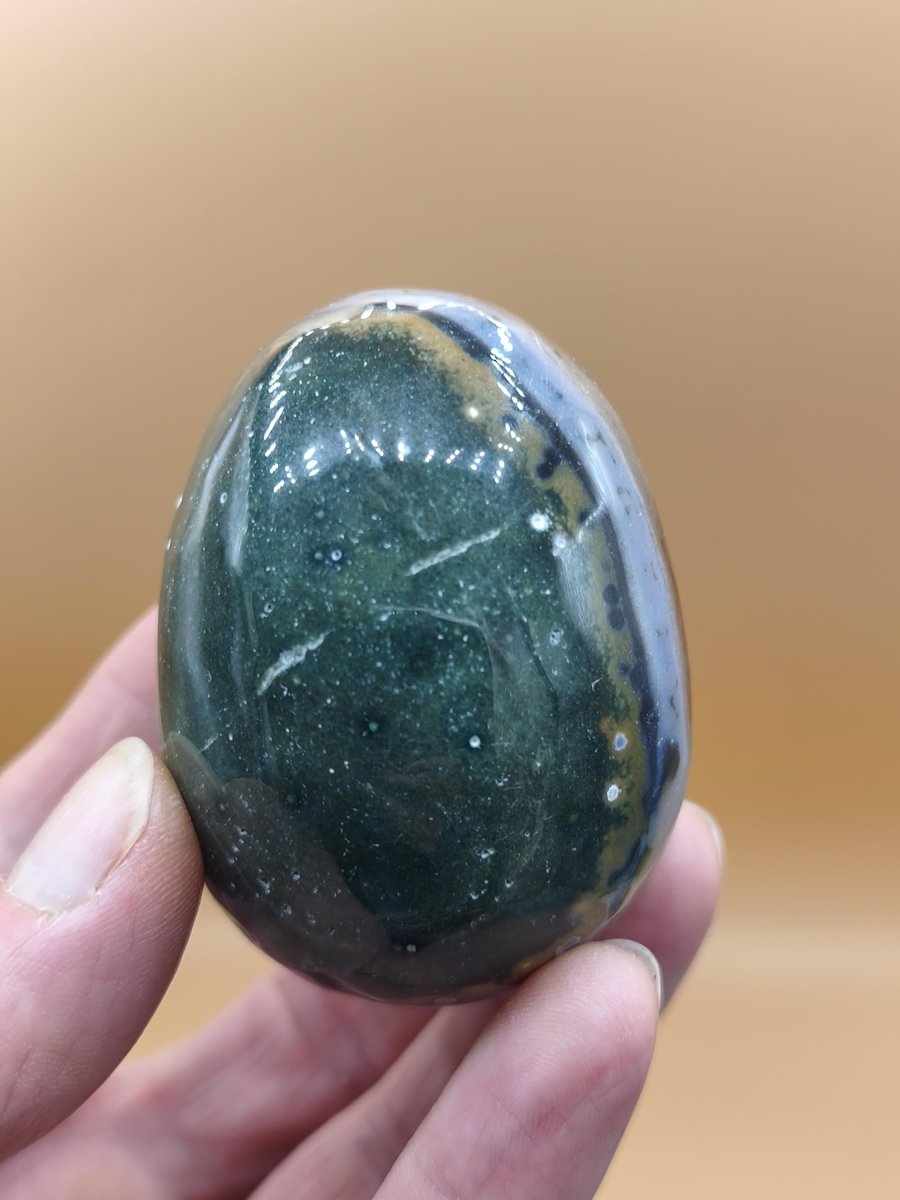 8 Adern Ocean Jaspis Orbicular bunt - Edelstein Ei Kugel Rarität Natur Heilstein Deko Crystal Geschenk Er Sie Mann Frau Haus Wohnen Selten - Art of Nature Berlin
