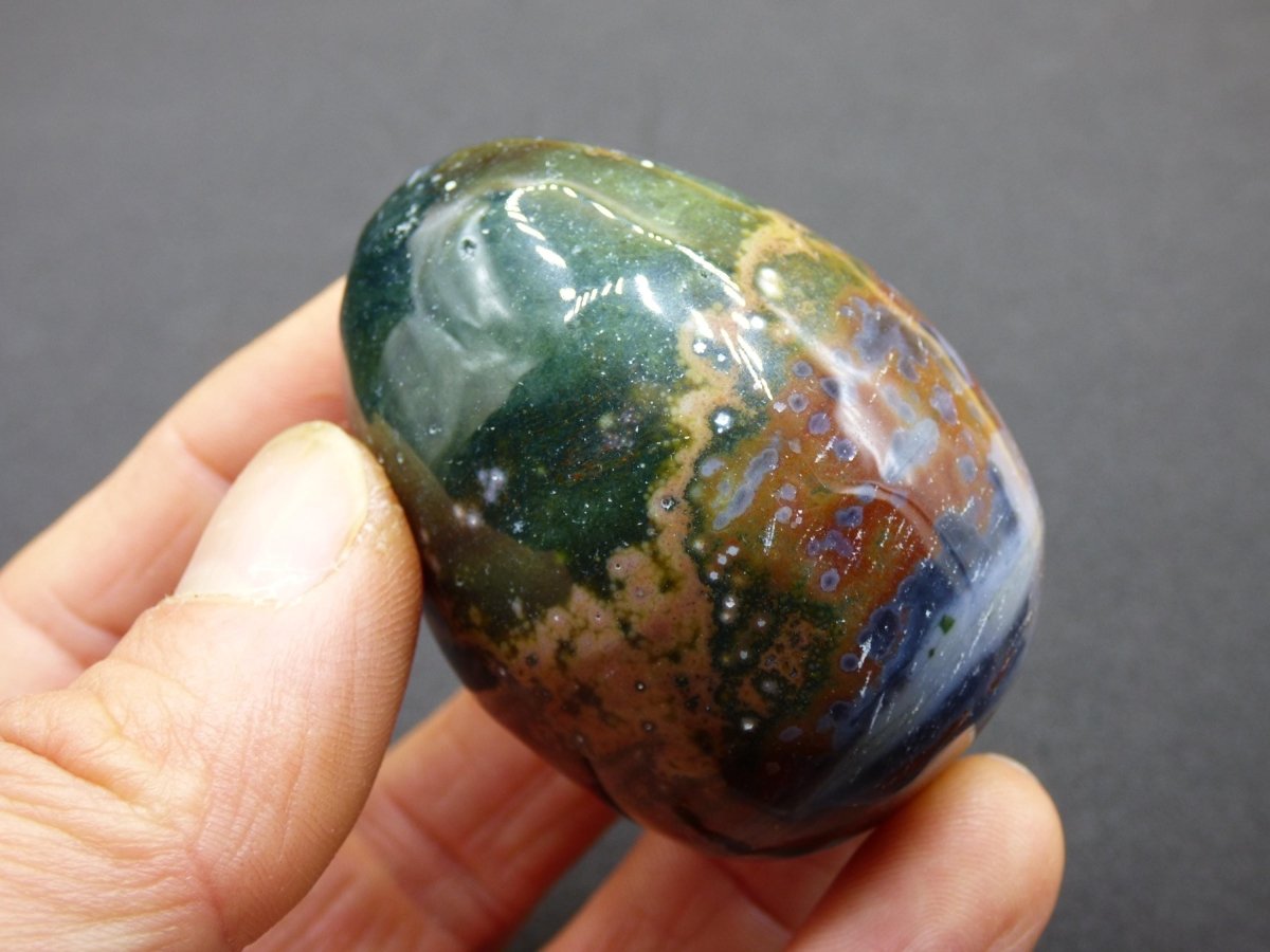 8 Adern Ocean Jaspis Orbicular bunt - Edelstein Ei Kugel Rarität Natur Heilstein Deko Crystal Geschenk Er Sie Mann Frau Haus Wohnen Selten - Art of Nature Berlin