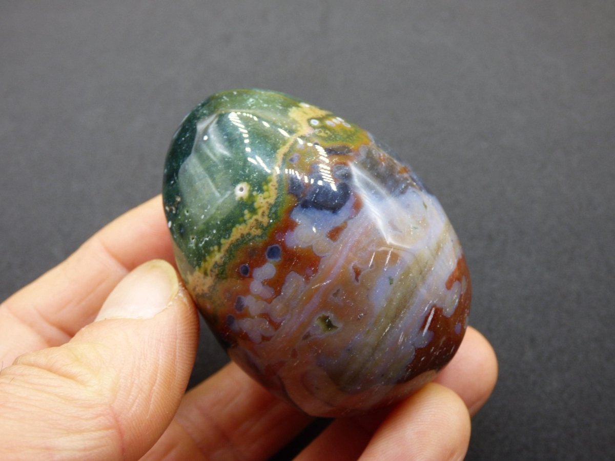 8 Adern Ocean Jaspis Orbicular bunt - Edelstein Ei Kugel Rarität Natur Heilstein Deko Crystal Geschenk Er Sie Mann Frau Haus Wohnen Selten - Art of Nature Berlin