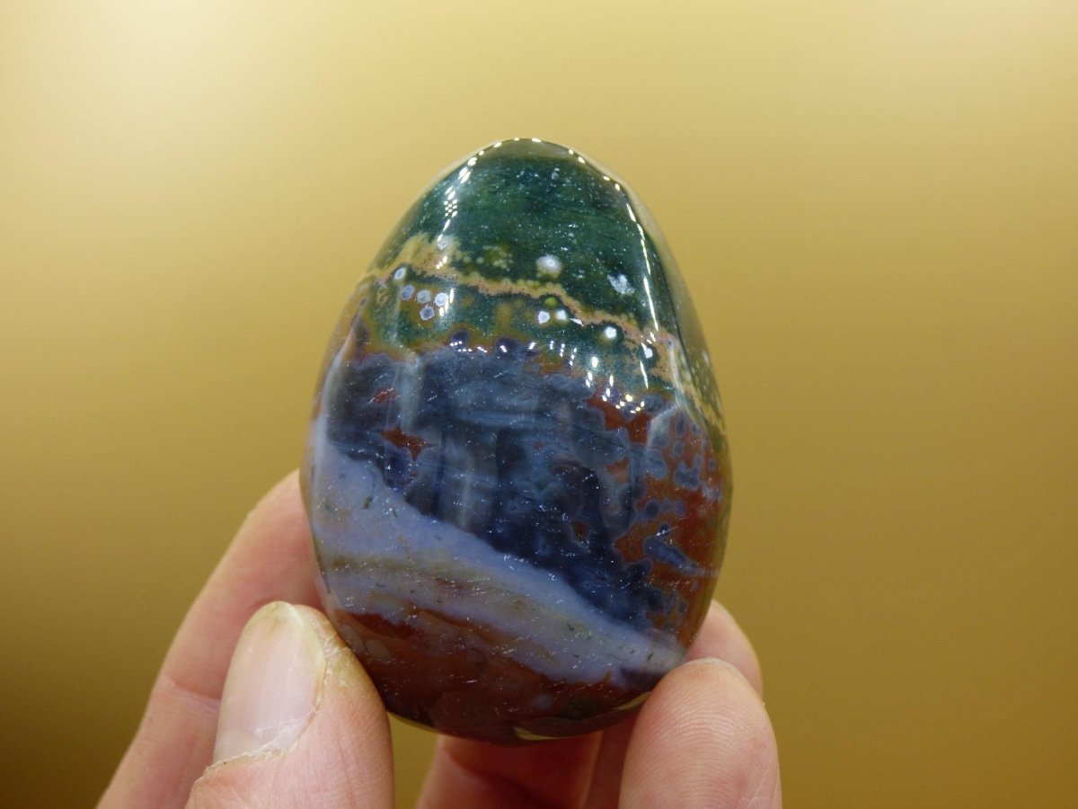 8 Adern Ocean Jaspis Orbicular bunt - Edelstein Ei Kugel Rarität Natur Heilstein Deko Crystal Geschenk Er Sie Mann Frau Haus Wohnen Selten - Art of Nature Berlin
