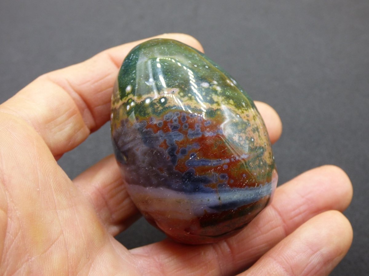 8 Adern Ocean Jaspis Orbicular bunt - Edelstein Ei Kugel Rarität Natur Heilstein Deko Crystal Geschenk Er Sie Mann Frau Haus Wohnen Selten - Art of Nature Berlin