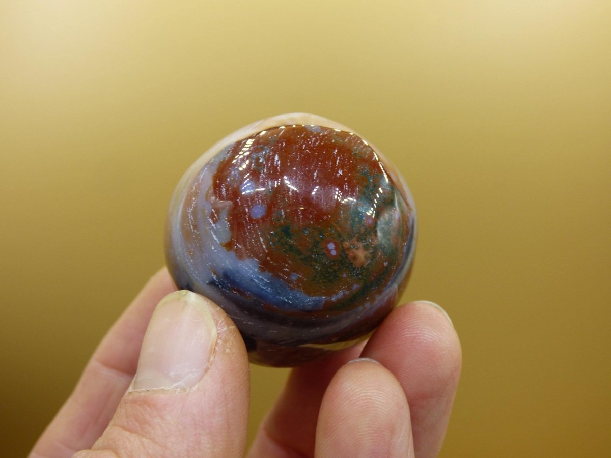 8 Adern Ocean Jaspis Orbicular bunt - Edelstein Ei Kugel Rarität Natur Heilstein Deko Crystal Geschenk Er Sie Mann Frau Haus Wohnen Selten - Art of Nature Berlin