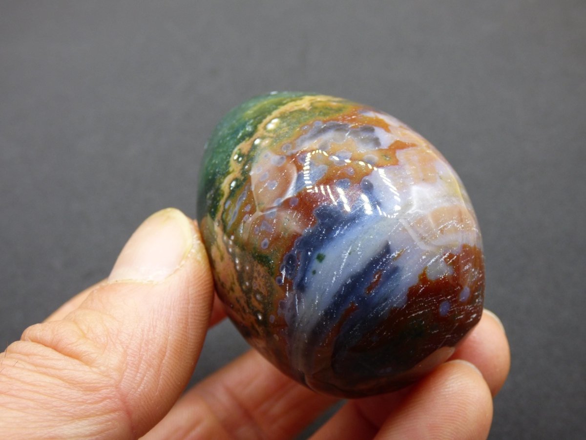 8 Adern Ocean Jaspis Orbicular bunt - Edelstein Ei Kugel Rarität Natur Heilstein Deko Crystal Geschenk Er Sie Mann Frau Haus Wohnen Selten - Art of Nature Berlin