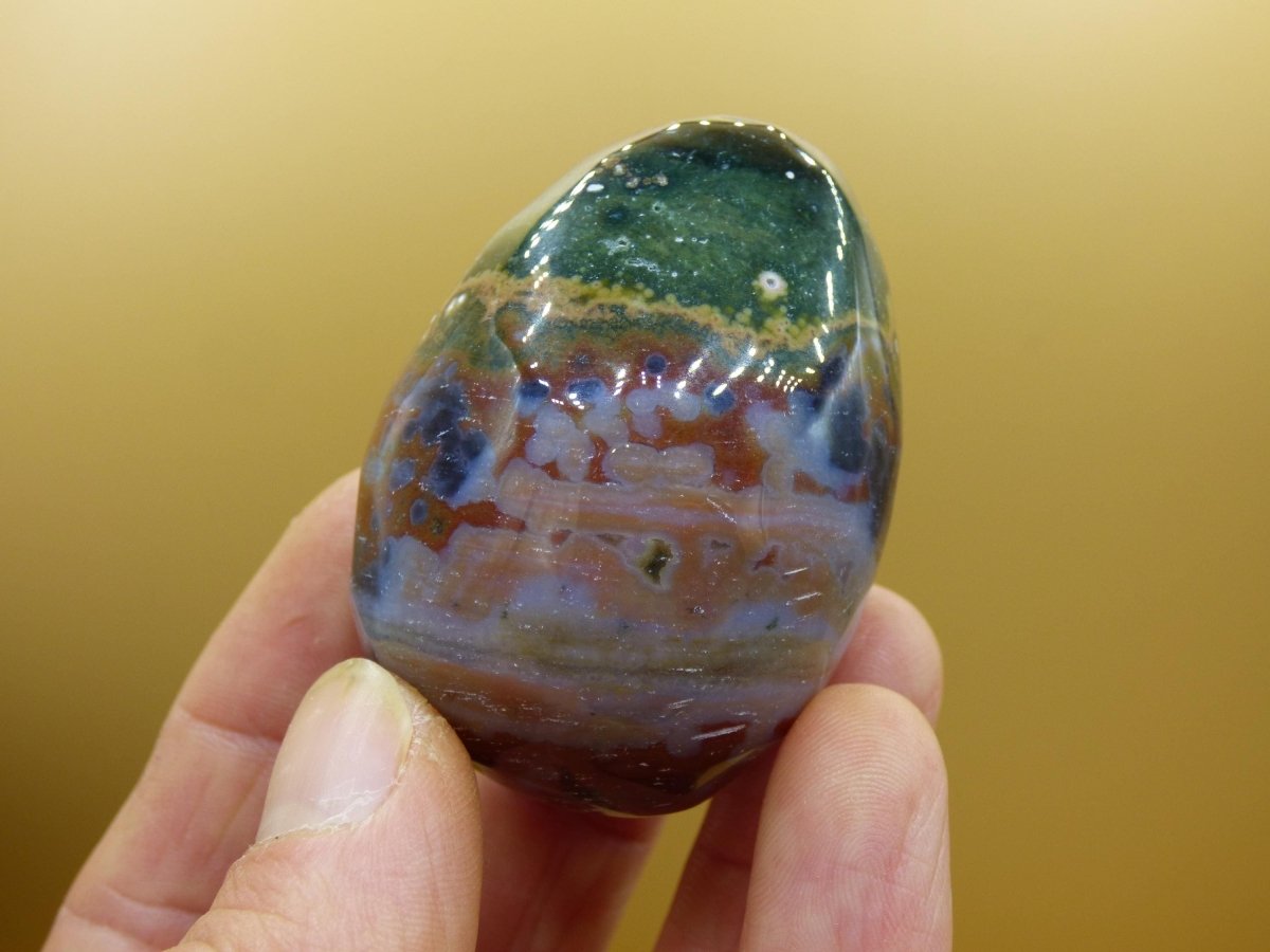 8 Adern Ocean Jaspis Orbicular bunt - Edelstein Ei Kugel Rarität Natur Heilstein Deko Crystal Geschenk Er Sie Mann Frau Haus Wohnen Selten - Art of Nature Berlin