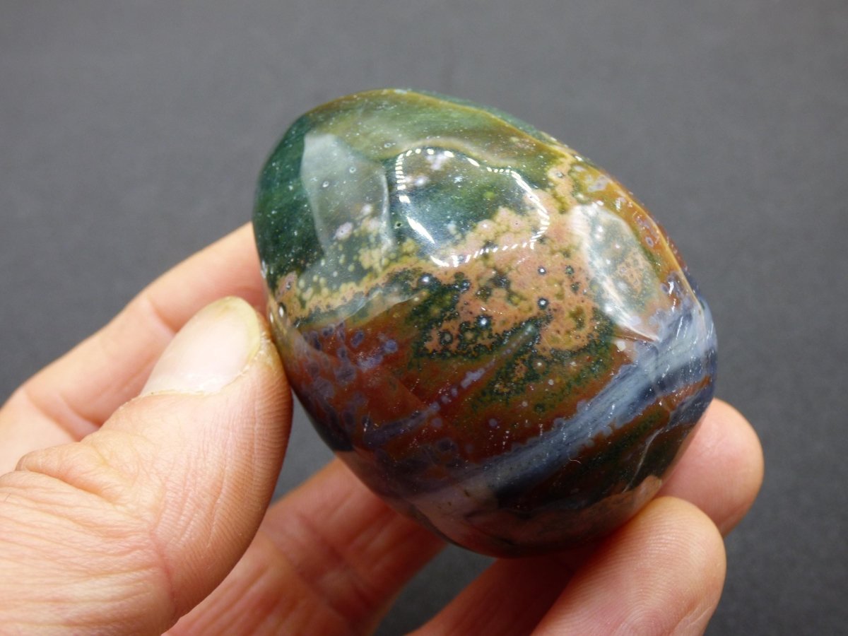 8 Adern Ocean Jaspis Orbicular bunt - Edelstein Ei Kugel Rarität Natur Heilstein Deko Crystal Geschenk Er Sie Mann Frau Haus Wohnen Selten - Art of Nature Berlin