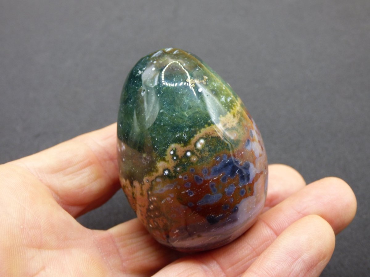 8 Adern Ocean Jaspis Orbicular bunt - Edelstein Ei Kugel Rarität Natur Heilstein Deko Crystal Geschenk Er Sie Mann Frau Haus Wohnen Selten - Art of Nature Berlin
