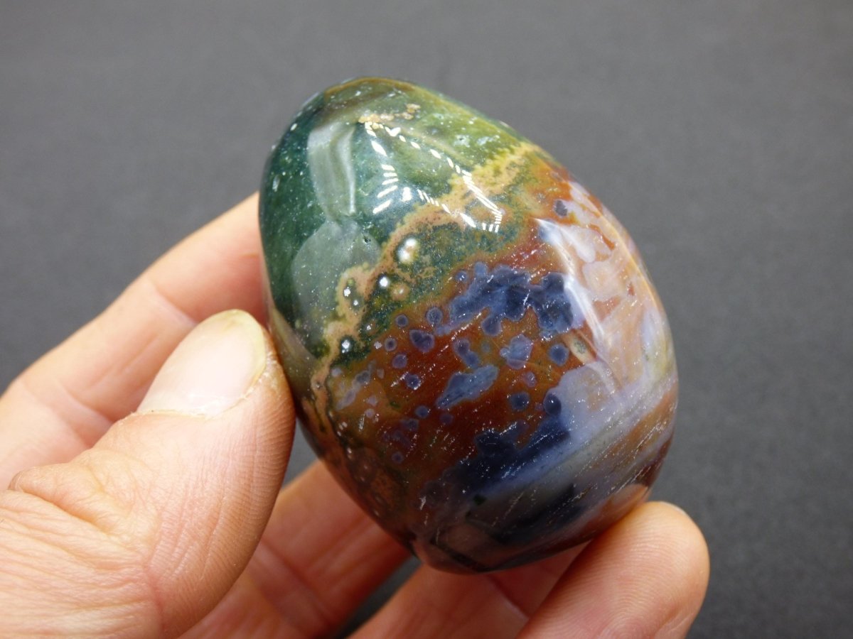 8 Adern Ocean Jaspis Orbicular bunt - Edelstein Ei Kugel Rarität Natur Heilstein Deko Crystal Geschenk Er Sie Mann Frau Haus Wohnen Selten - Art of Nature Berlin