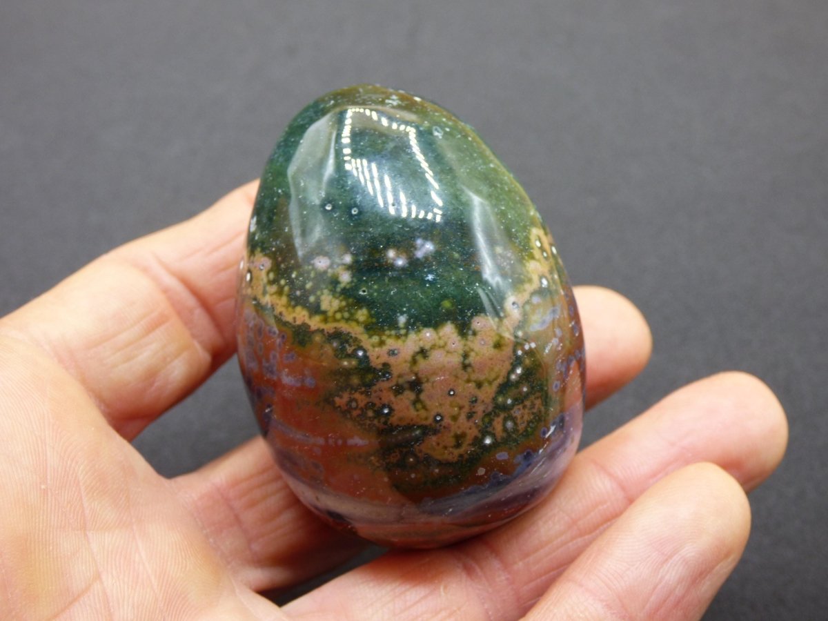 8 Adern Ocean Jaspis Orbicular bunt - Edelstein Ei Kugel Rarität Natur Heilstein Deko Crystal Geschenk Er Sie Mann Frau Haus Wohnen Selten - Art of Nature Berlin