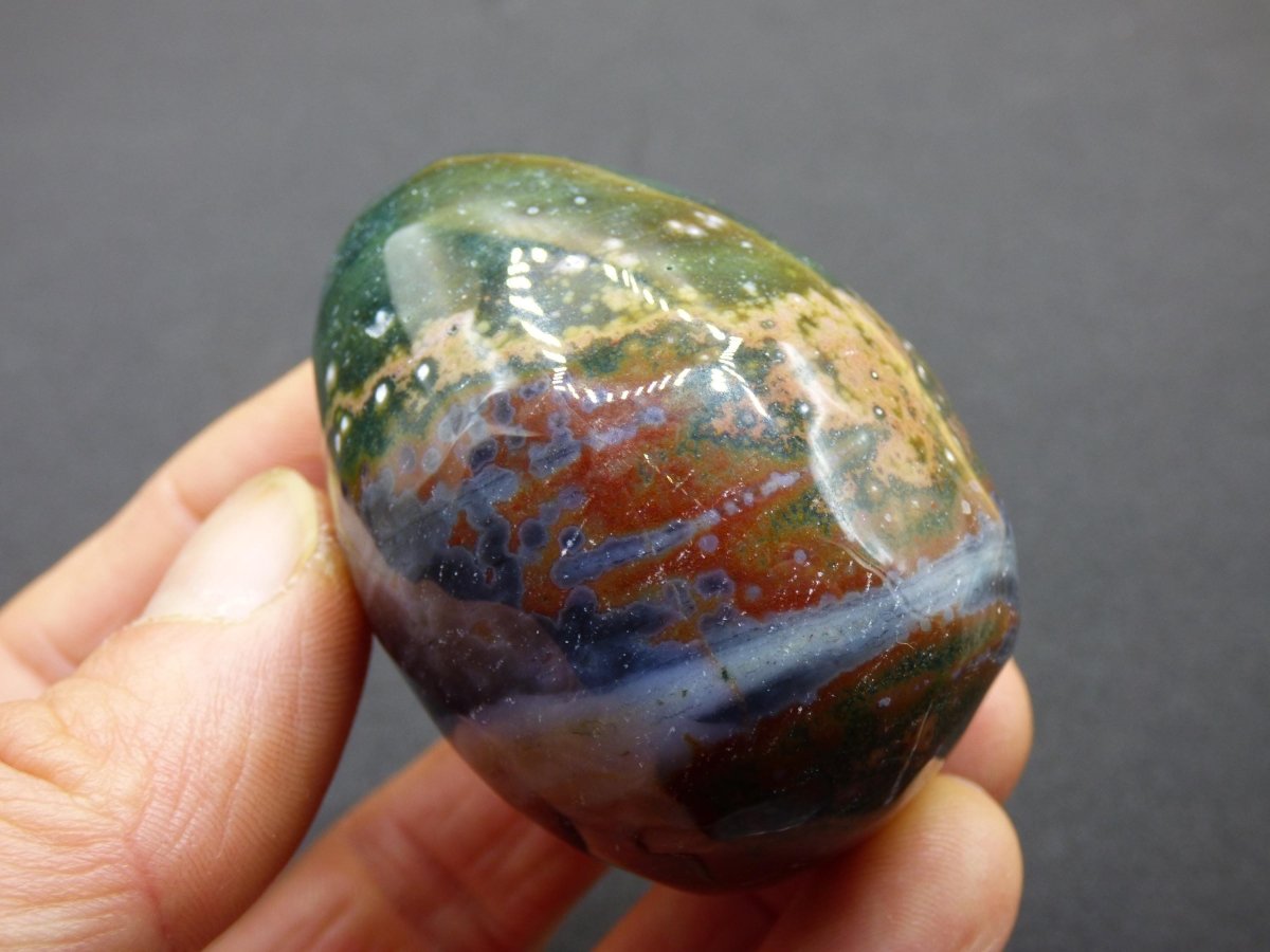 8 Adern Ocean Jaspis Orbicular bunt - Edelstein Ei Kugel Rarität Natur Heilstein Deko Crystal Geschenk Er Sie Mann Frau Haus Wohnen Selten - Art of Nature Berlin