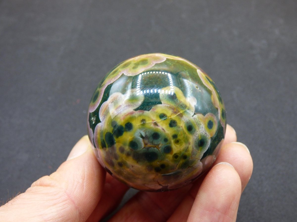 8 Adern Ocean Jaspis Orbicular bunt - Edelstein Kugel Natur Heilstein Deko Kristall Geschenk Er Sie Mann Frau Haus Wohnung Energie Selten - Art of Nature Berlin