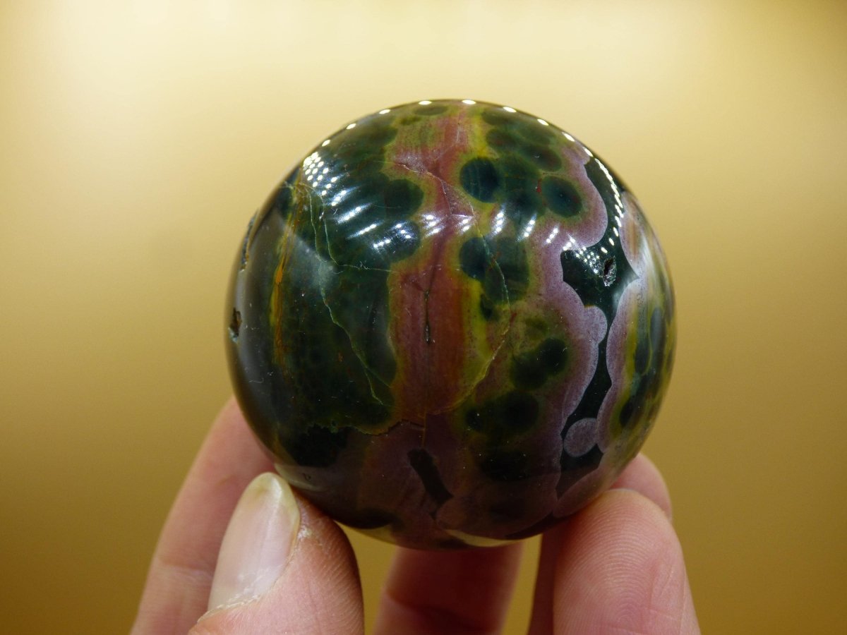 8 Adern Ocean Jaspis Orbicular bunt - Edelstein Kugel Natur Heilstein Deko Kristall Geschenk Er Sie Mann Frau Haus Wohnung Energie Selten - Art of Nature Berlin