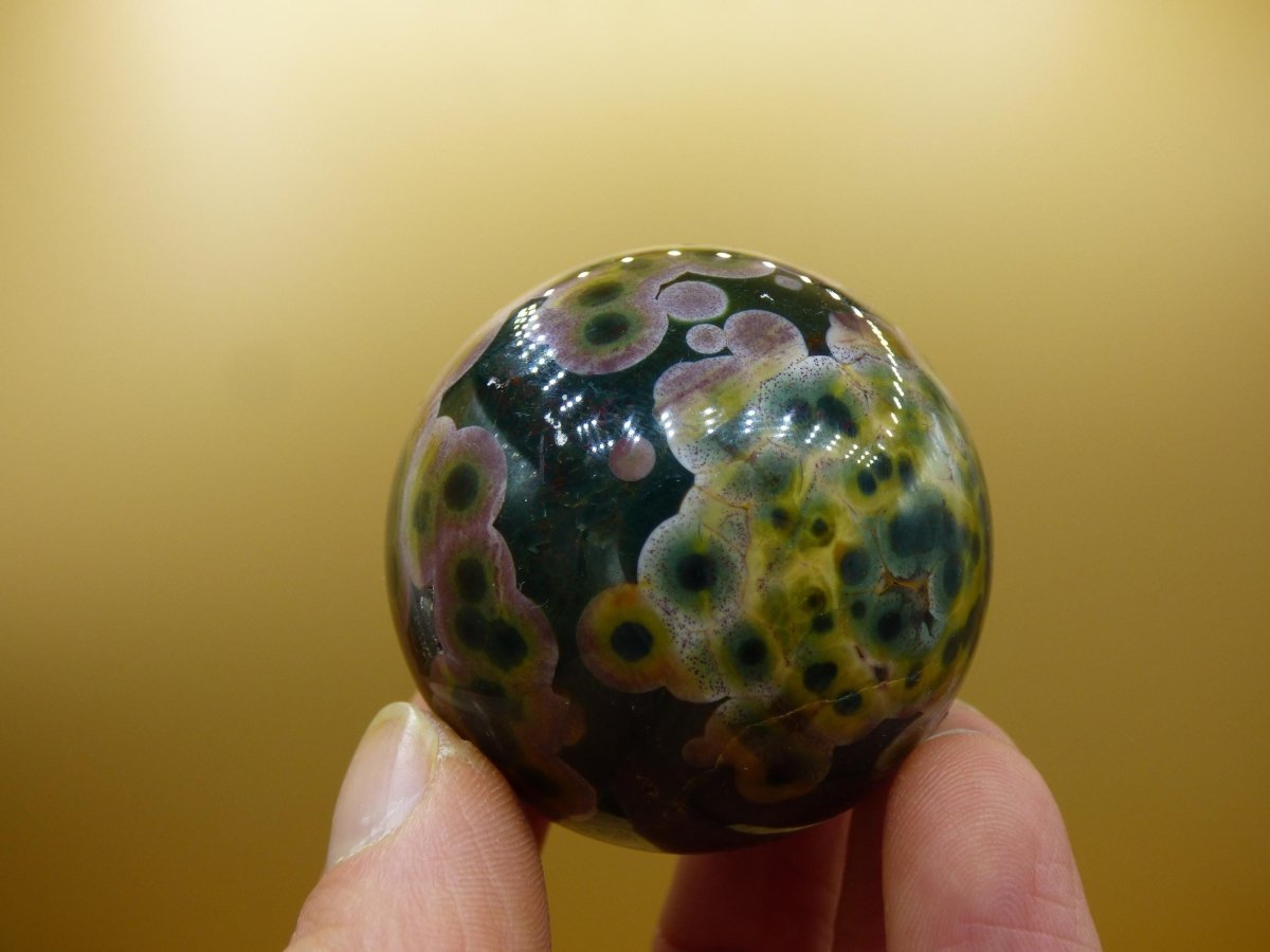 8 Adern Ocean Jaspis Orbicular bunt - Edelstein Kugel Natur Heilstein Deko Kristall Geschenk Er Sie Mann Frau Haus Wohnung Energie Selten - Art of Nature Berlin