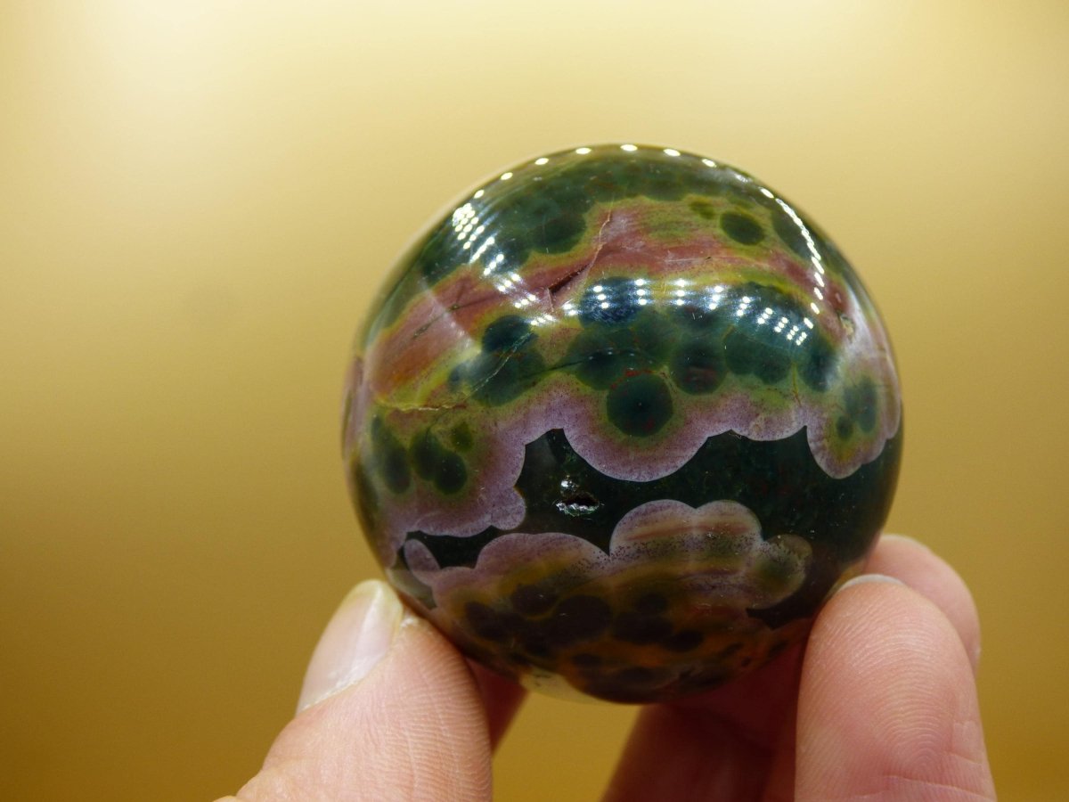 8 Adern Ocean Jaspis Orbicular bunt - Edelstein Kugel Natur Heilstein Deko Kristall Geschenk Er Sie Mann Frau Haus Wohnung Energie Selten - Art of Nature Berlin