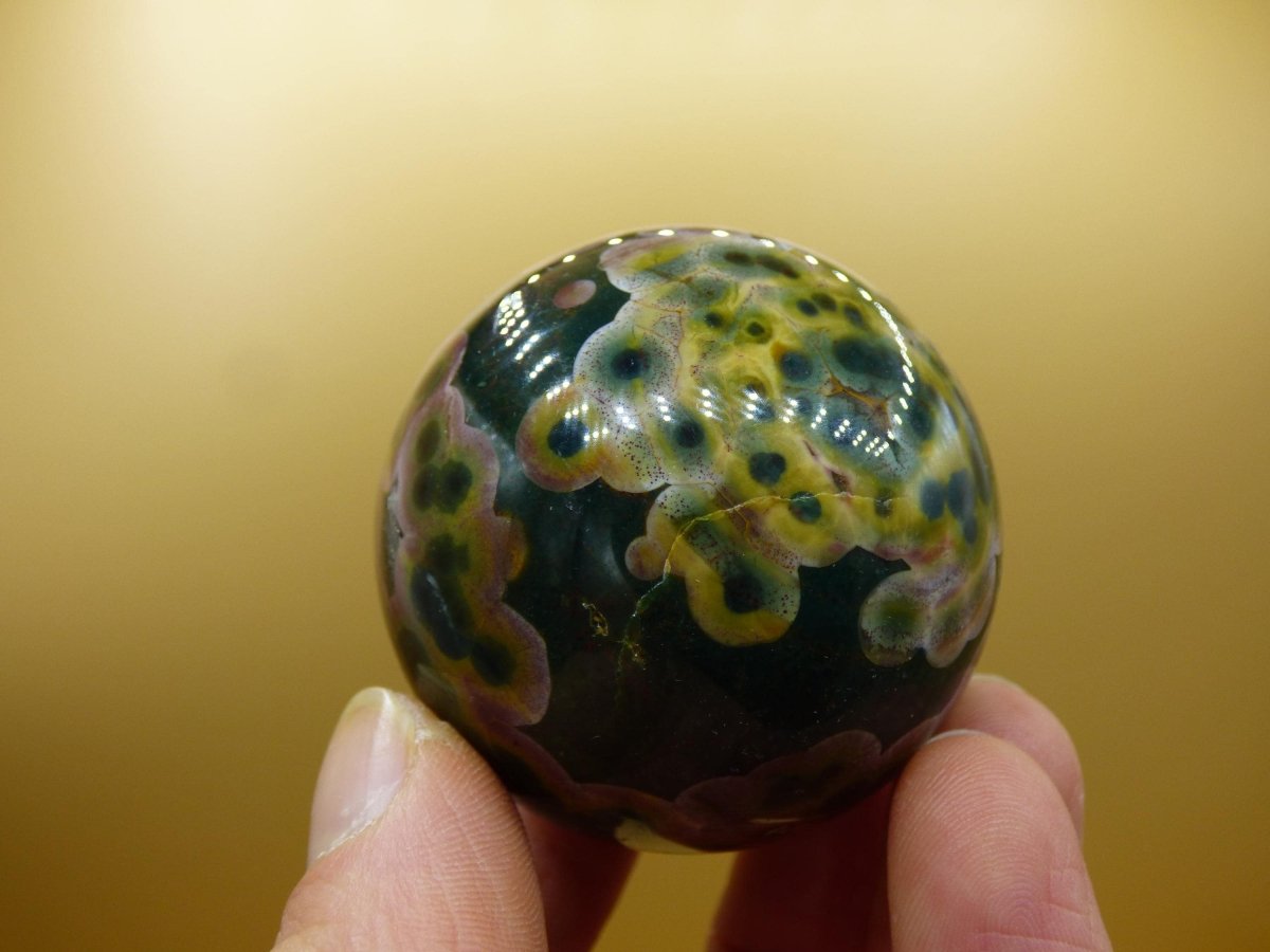 8 Adern Ocean Jaspis Orbicular bunt - Edelstein Kugel Natur Heilstein Deko Kristall Geschenk Er Sie Mann Frau Haus Wohnung Energie Selten - Art of Nature Berlin