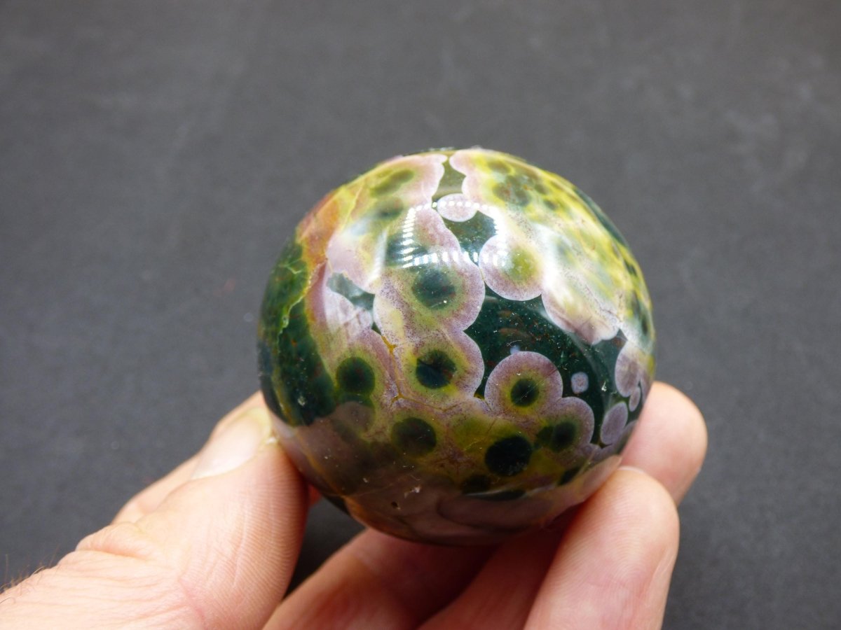 8 Adern Ocean Jaspis Orbicular bunt - Edelstein Kugel Natur Heilstein Deko Kristall Geschenk Er Sie Mann Frau Haus Wohnung Energie Selten - Art of Nature Berlin