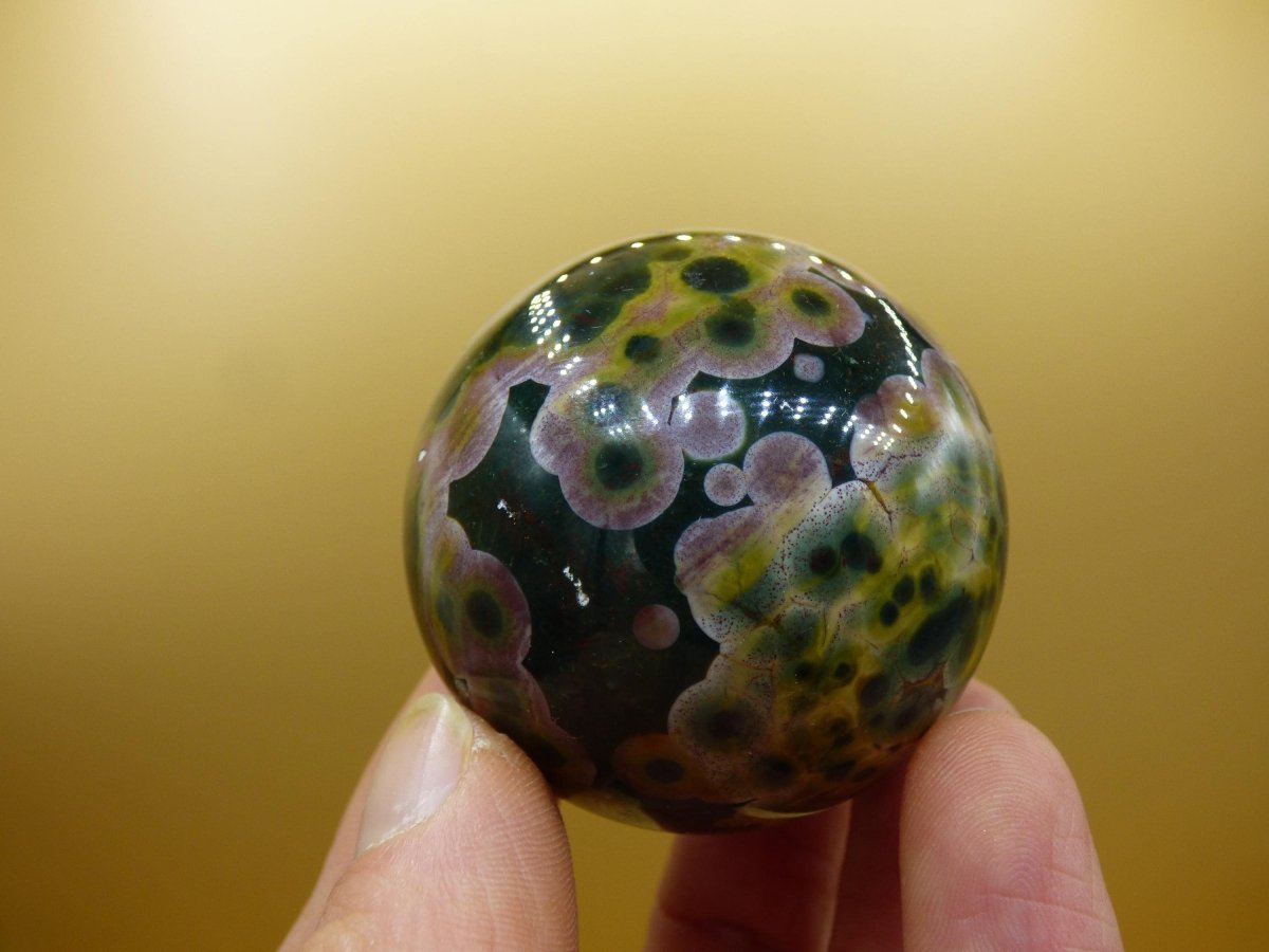 8 Adern Ocean Jaspis Orbicular bunt - Edelstein Kugel Natur Heilstein Deko Kristall Geschenk Er Sie Mann Frau Haus Wohnung Energie Selten - Art of Nature Berlin