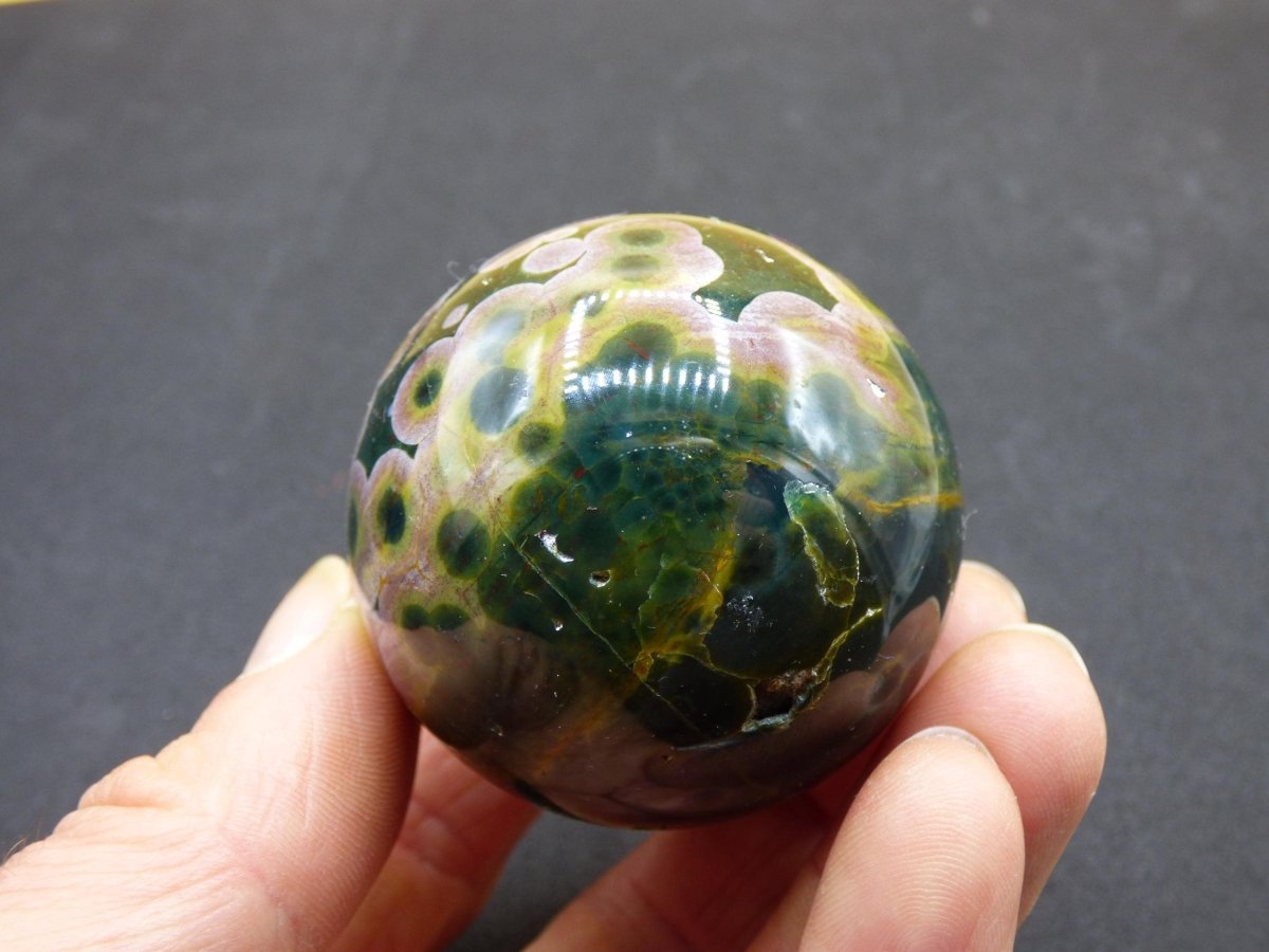 8 Adern Ocean Jaspis Orbicular bunt - Edelstein Kugel Natur Heilstein Deko Kristall Geschenk Er Sie Mann Frau Haus Wohnung Energie Selten - Art of Nature Berlin