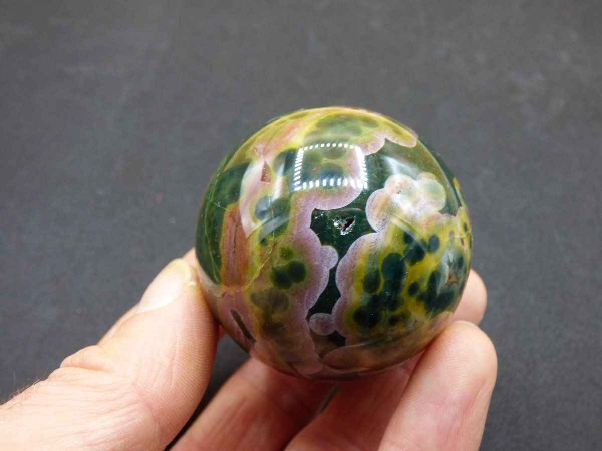 8 Adern Ocean Jaspis Orbicular bunt - Edelstein Kugel Natur Heilstein Deko Kristall Geschenk Er Sie Mann Frau Haus Wohnung Energie Selten - Art of Nature Berlin