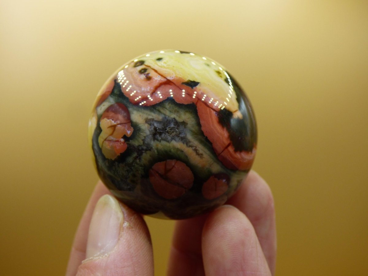 8 Adern Ocean Jaspis Orbicular bunt - Edelstein Kugel Rarität Natur Heilstein Deko Kristall Geschenk Er Sie Mann Frau Haus Energie Selten - Art of Nature Berlin