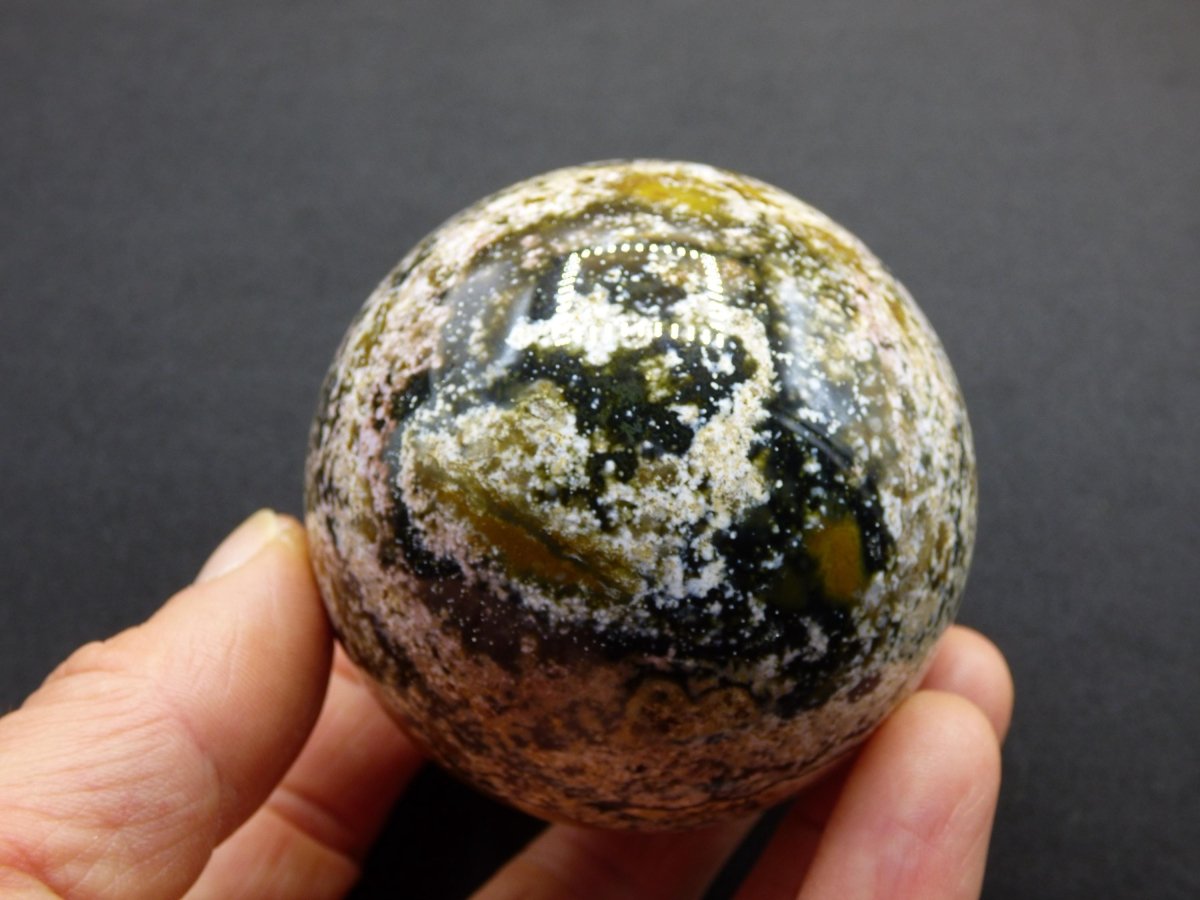 8 Adern Ocean Jaspis Orbicular bunt - Edelstein Kugel Rarität Natur Heilstein Deko Kristall Geschenk Er Sie Mann Frau Haus Energie Selten - Art of Nature Berlin