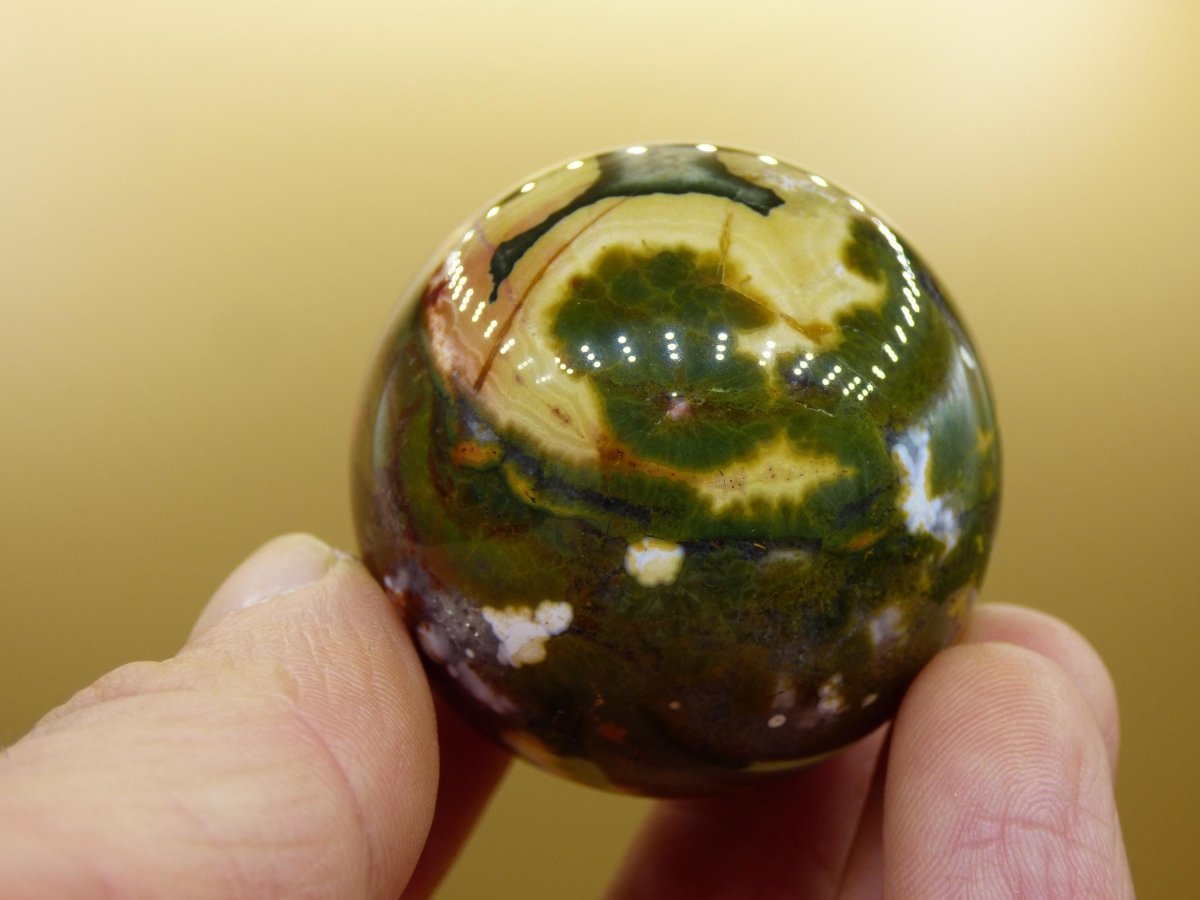 8 Adern Ocean Jaspis Orbicular bunt - Edelstein Kugel Rarität Natur Heilstein Deko Kristall Geschenk Er Sie Mann Frau Haus Energie Selten - Art of Nature Berlin
