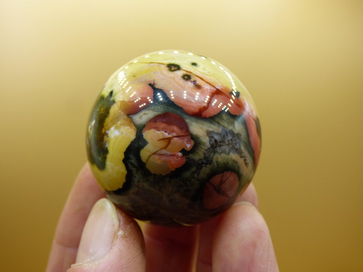 8 Adern Ocean Jaspis Orbicular bunt - Edelstein Kugel Rarität Natur Heilstein Deko Kristall Geschenk Er Sie Mann Frau Haus Energie Selten - Art of Nature Berlin