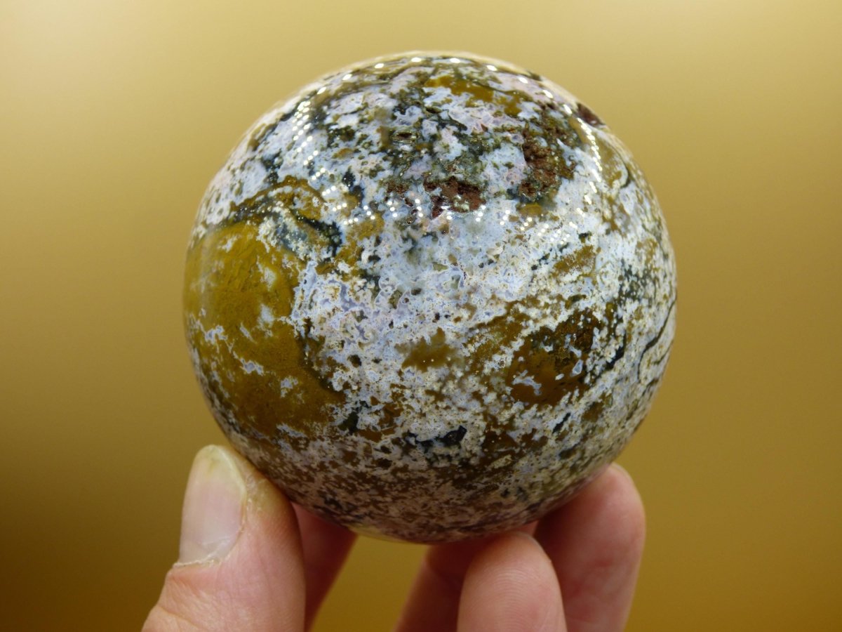 8 Adern Ocean Jaspis Orbicular bunt - Edelstein Kugel Rarität Natur Heilstein Deko Kristall Geschenk Er Sie Mann Frau Haus Energie Selten - Art of Nature Berlin