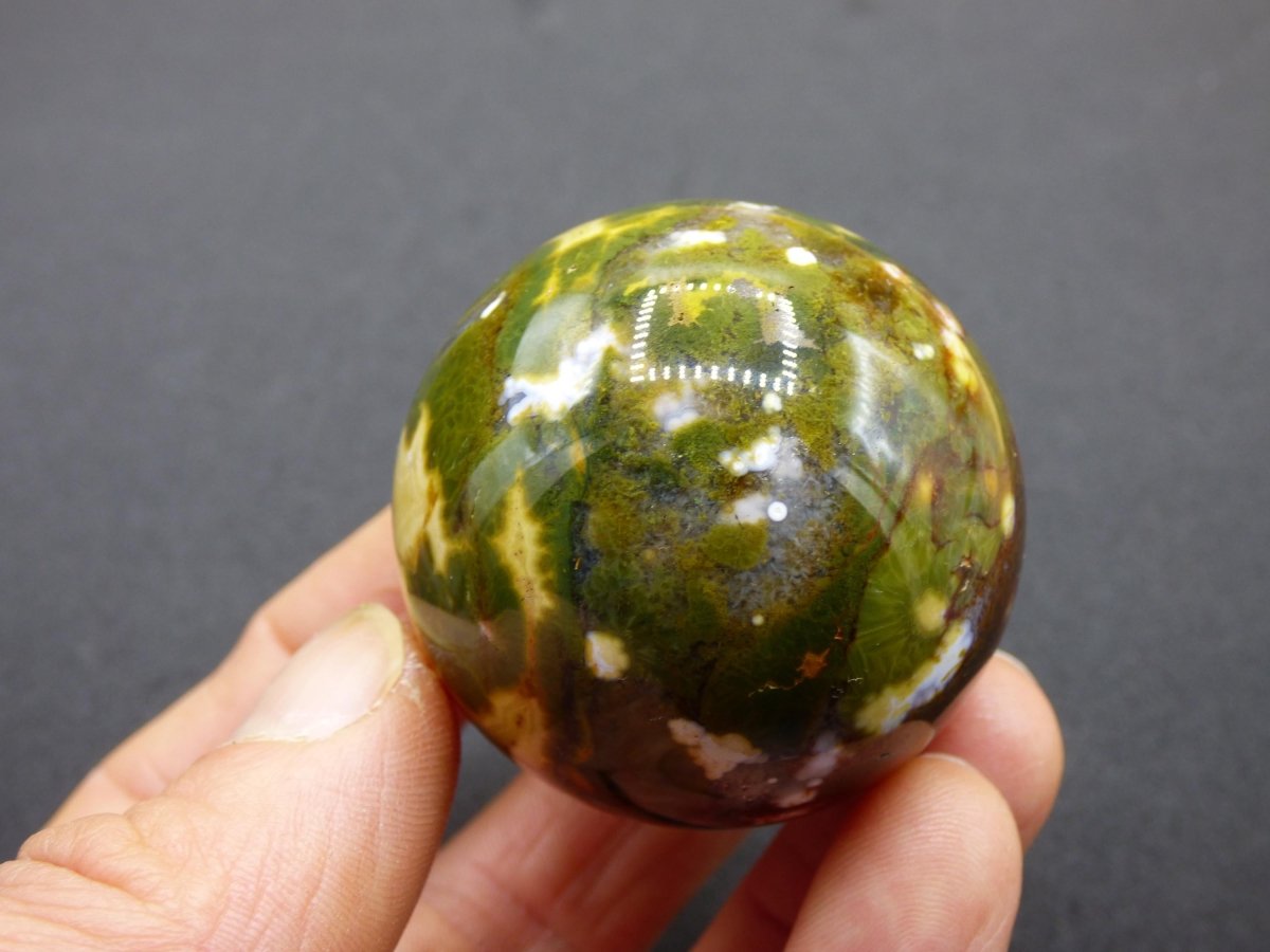 8 Adern Ocean Jaspis Orbicular bunt - Edelstein Kugel Rarität Natur Heilstein Deko Kristall Geschenk Er Sie Mann Frau Haus Energie Selten - Art of Nature Berlin