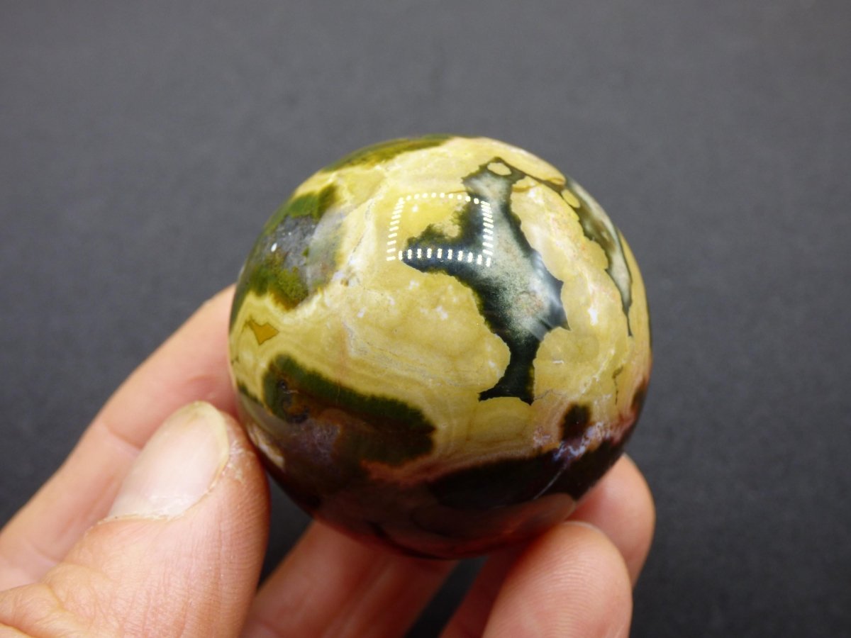 8 Adern Ocean Jaspis Orbicular bunt - Edelstein Kugel Rarität Natur Heilstein Deko Kristall Geschenk Er Sie Mann Frau Haus Energie Selten - Art of Nature Berlin