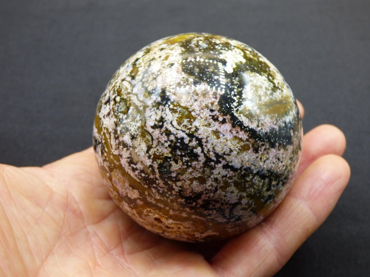8 Adern Ocean Jaspis Orbicular bunt - Edelstein Kugel Rarität Natur Heilstein Deko Kristall Geschenk Er Sie Mann Frau Haus Energie Selten - Art of Nature Berlin