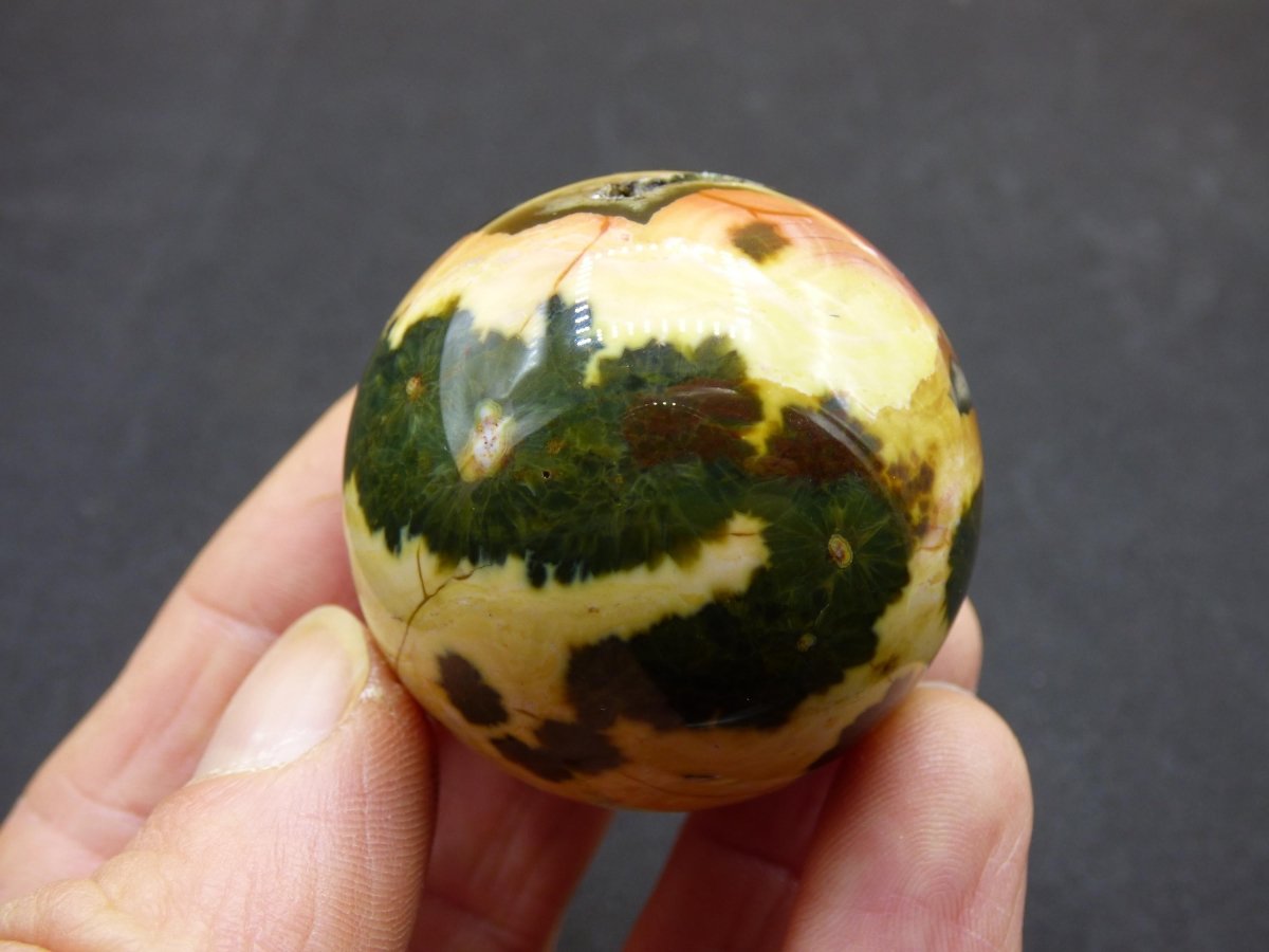 8 Adern Ocean Jaspis Orbicular bunt - Edelstein Kugel Rarität Natur Heilstein Deko Kristall Geschenk Er Sie Mann Frau Haus Energie Selten - Art of Nature Berlin