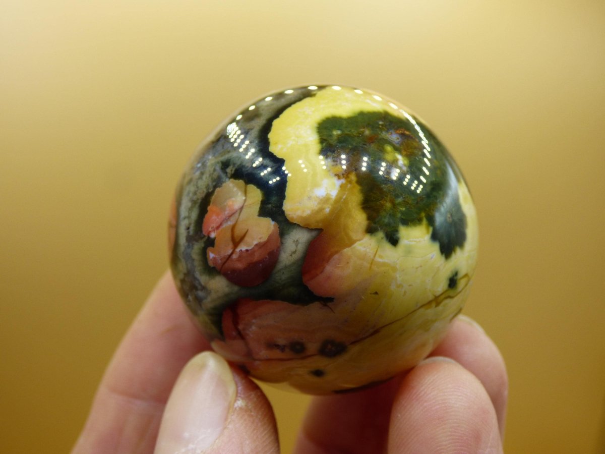 8 Adern Ocean Jaspis Orbicular bunt - Edelstein Kugel Rarität Natur Heilstein Deko Kristall Geschenk Er Sie Mann Frau Haus Energie Selten - Art of Nature Berlin