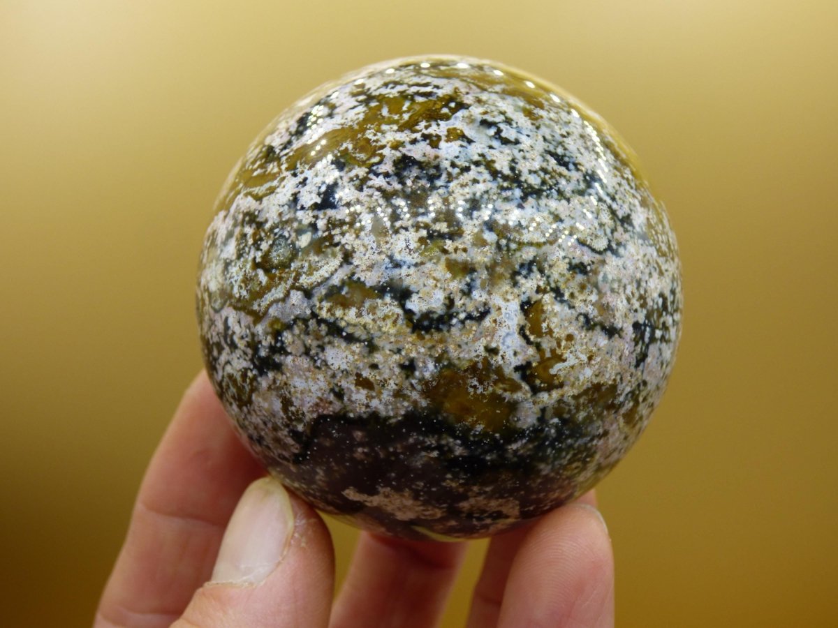 8 Adern Ocean Jaspis Orbicular bunt - Edelstein Kugel Rarität Natur Heilstein Deko Kristall Geschenk Er Sie Mann Frau Haus Energie Selten - Art of Nature Berlin