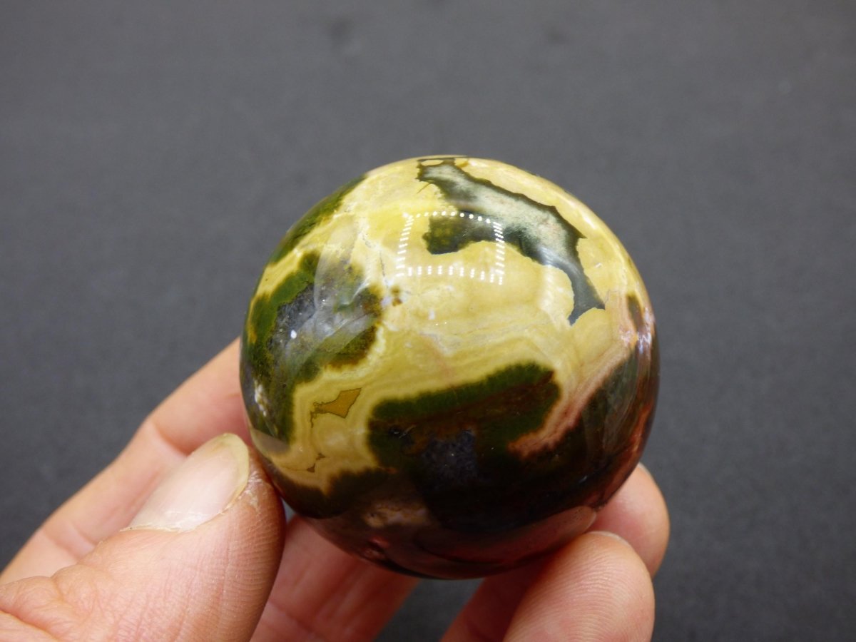 8 Adern Ocean Jaspis Orbicular bunt - Edelstein Kugel Rarität Natur Heilstein Deko Kristall Geschenk Er Sie Mann Frau Haus Energie Selten - Art of Nature Berlin