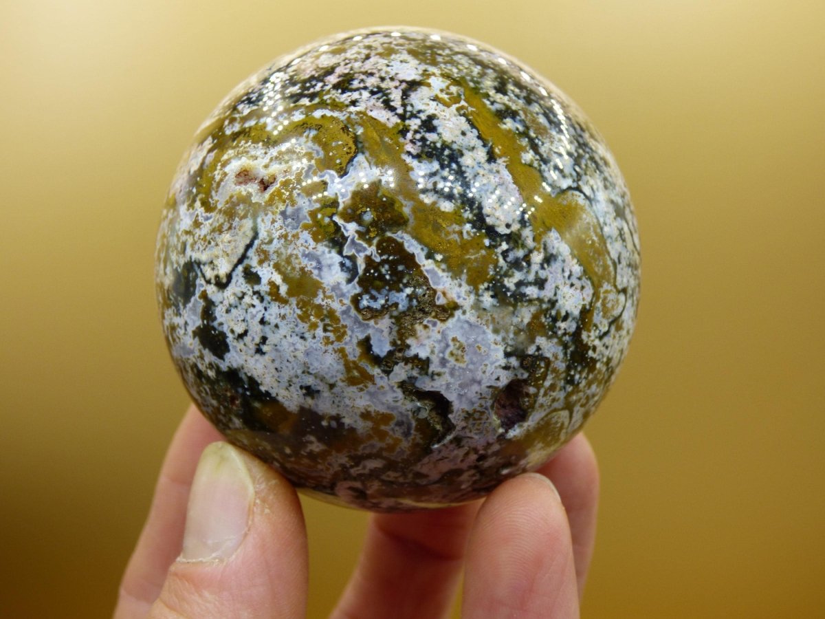 8 Adern Ocean Jaspis Orbicular bunt - Edelstein Kugel Rarität Natur Heilstein Deko Kristall Geschenk Er Sie Mann Frau Haus Energie Selten - Art of Nature Berlin