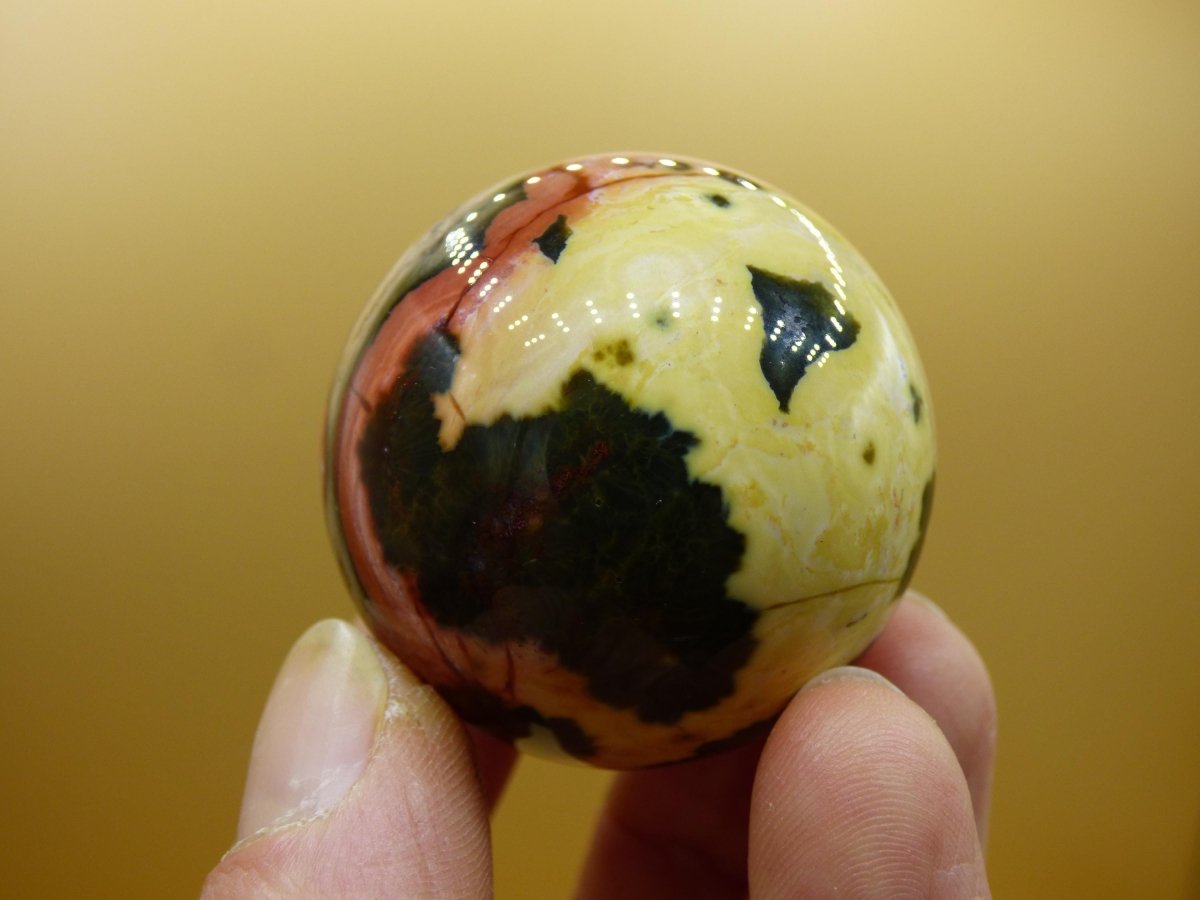8 Adern Ocean Jaspis Orbicular bunt - Edelstein Kugel Rarität Natur Heilstein Deko Kristall Geschenk Er Sie Mann Frau Haus Energie Selten - Art of Nature Berlin