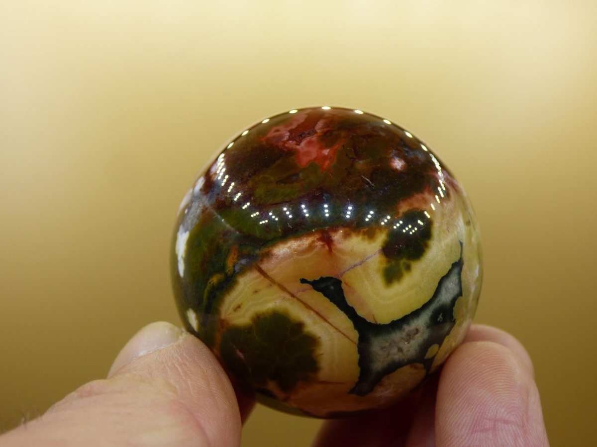 8 Adern Ocean Jaspis Orbicular bunt - Edelstein Kugel Rarität Natur Heilstein Deko Kristall Geschenk Er Sie Mann Frau Haus Energie Selten - Art of Nature Berlin