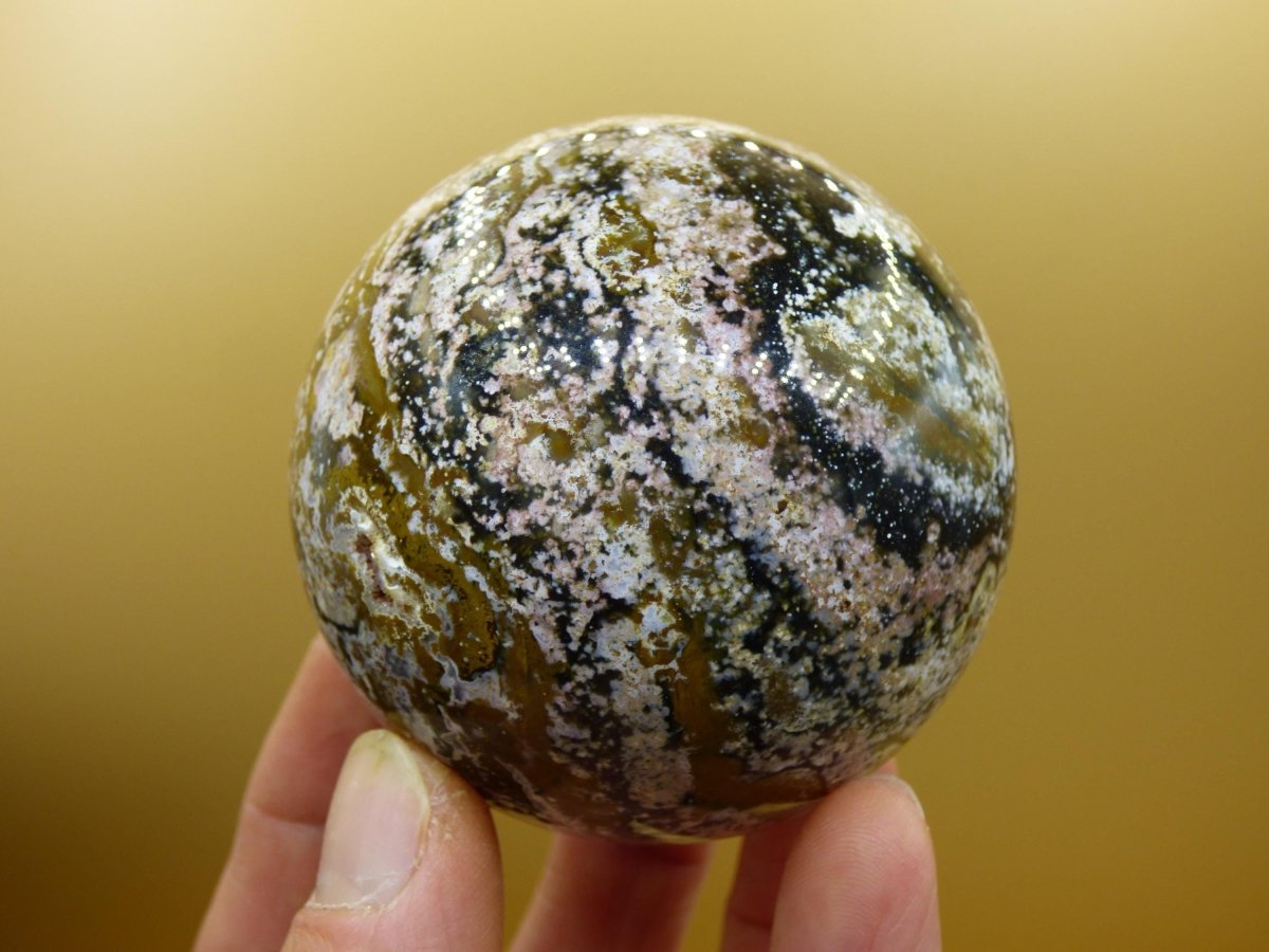 8 Adern Ocean Jaspis Orbicular bunt - Edelstein Kugel Rarität Natur Heilstein Deko Kristall Geschenk Er Sie Mann Frau Haus Energie Selten - Art of Nature Berlin