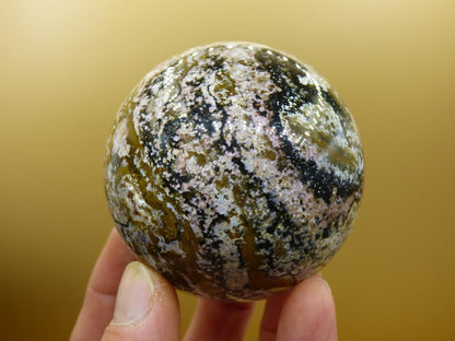 8 Adern Ocean Jaspis Orbicular bunt - Edelstein Kugel Rarität Natur Heilstein Deko Kristall Geschenk Er Sie Mann Frau Haus Energie Selten - Art of Nature Berlin