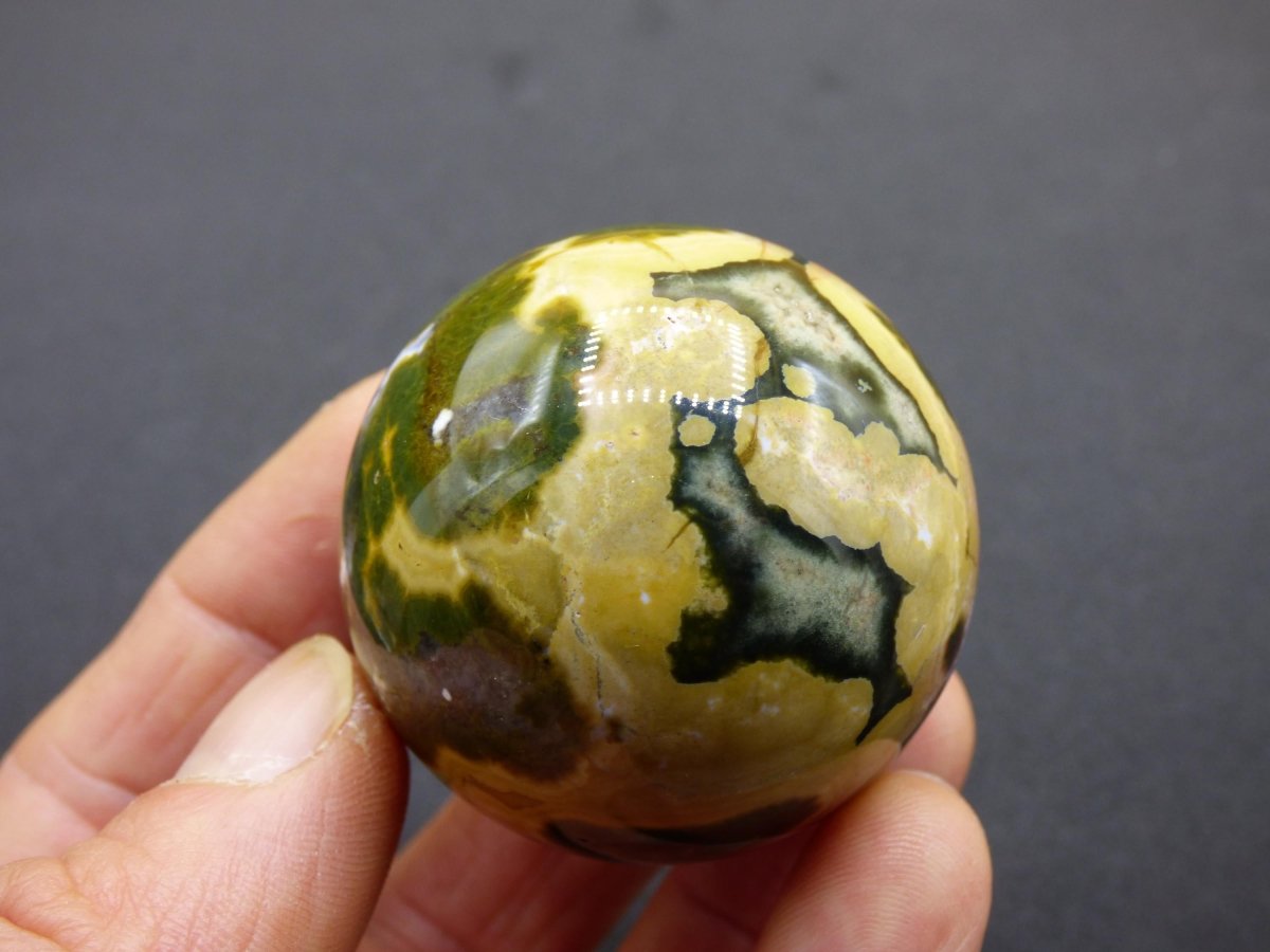 8 Adern Ocean Jaspis Orbicular bunt - Edelstein Kugel Rarität Natur Heilstein Deko Kristall Geschenk Er Sie Mann Frau Haus Energie Selten - Art of Nature Berlin