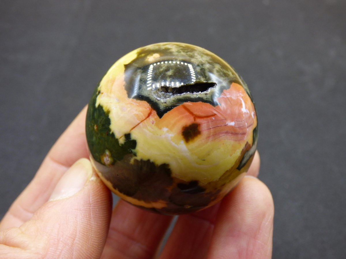 8 Adern Ocean Jaspis Orbicular bunt - Edelstein Kugel Rarität Natur Heilstein Deko Kristall Geschenk Er Sie Mann Frau Haus Energie Selten - Art of Nature Berlin