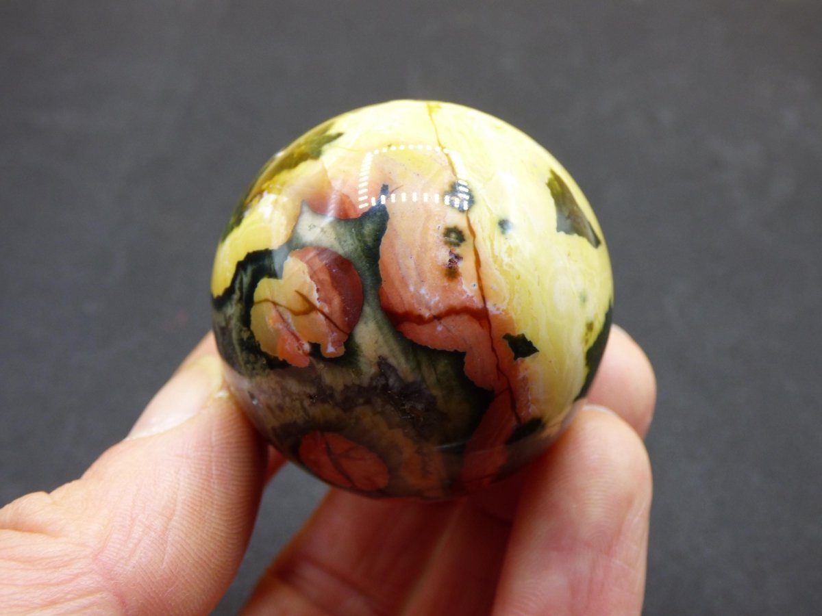 8 Adern Ocean Jaspis Orbicular bunt - Edelstein Kugel Rarität Natur Heilstein Deko Kristall Geschenk Er Sie Mann Frau Haus Energie Selten - Art of Nature Berlin