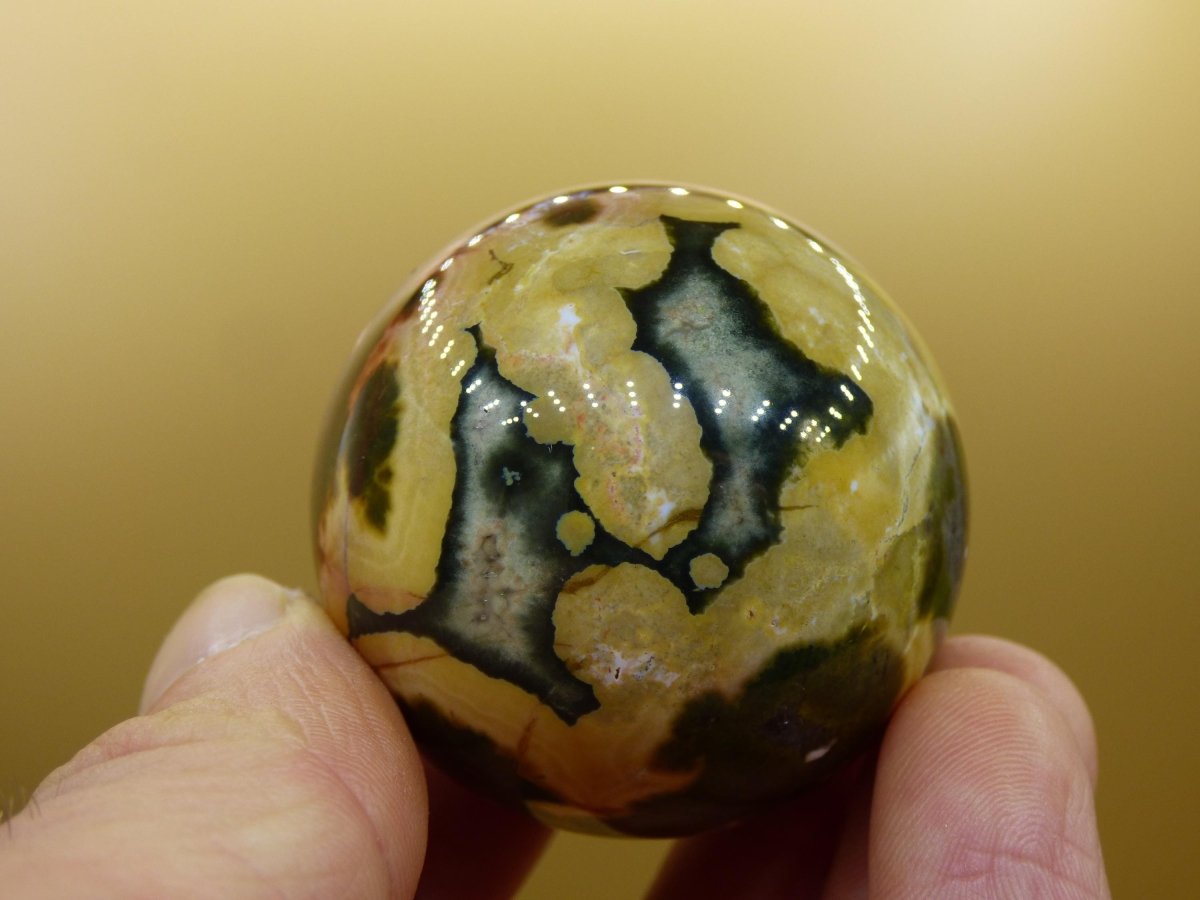 8 Adern Ocean Jaspis Orbicular bunt - Edelstein Kugel Rarität Natur Heilstein Deko Kristall Geschenk Er Sie Mann Frau Haus Energie Selten - Art of Nature Berlin