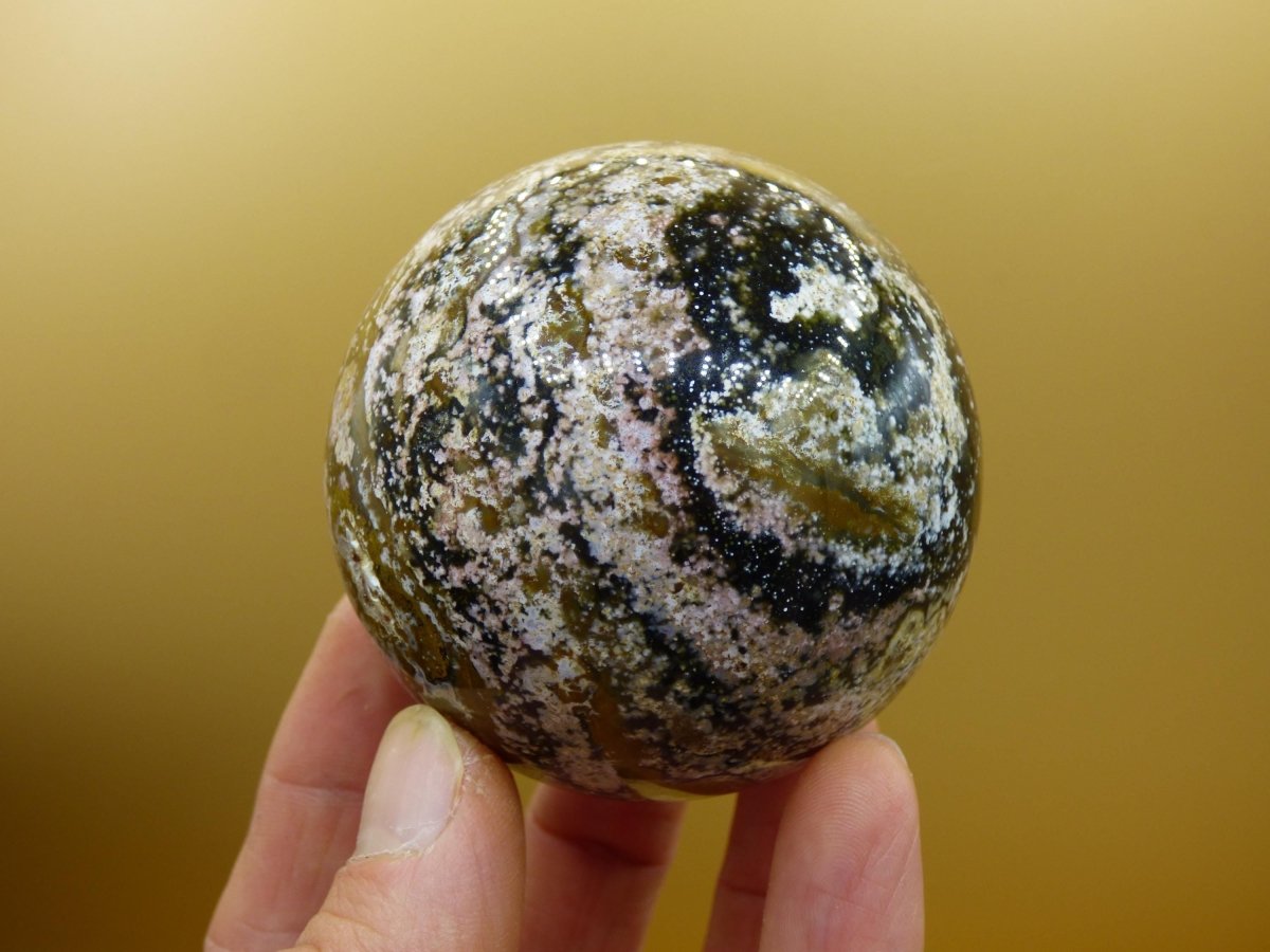 8 Adern Ocean Jaspis Orbicular bunt - Edelstein Kugel Rarität Natur Heilstein Deko Kristall Geschenk Er Sie Mann Frau Haus Energie Selten - Art of Nature Berlin